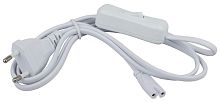 Шнур с электрической вилкой и переключателем для светильников ЭРА LLED-A-CABLE-1.5m-SW-W 1,5м белый картинка 